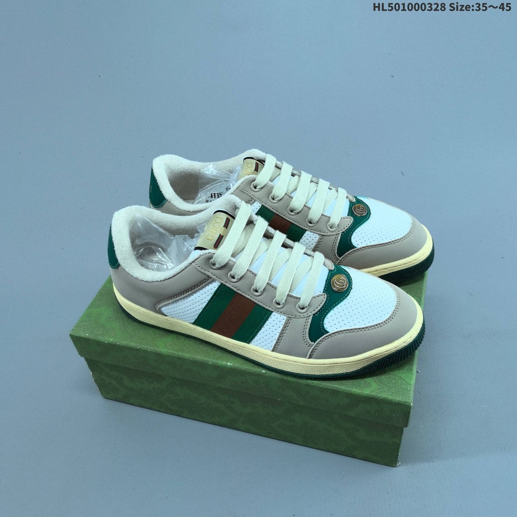 Gucci Distressed Screener Low-Top Sneakers