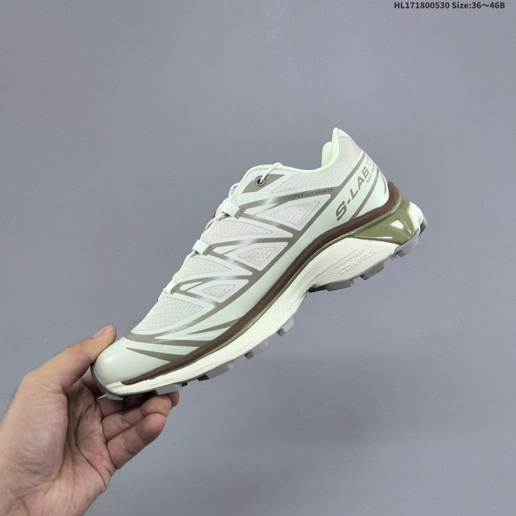 Salomon XT-6 Trail Running Shoes, White and Grey