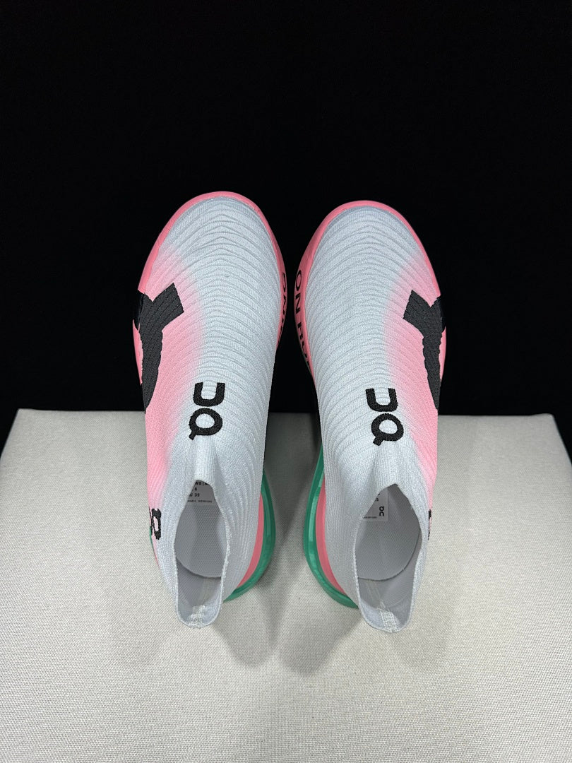 On Cloudboom Strike LS Running Shoes, White Pink Green