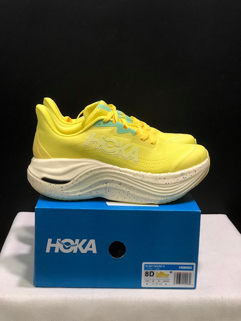 HOKA Skyward X Running Shoes in Yellow and Aqua