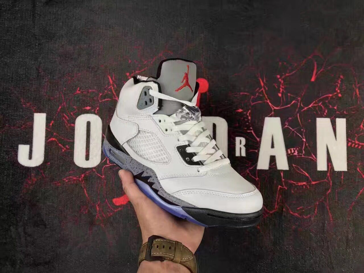 Jordan Air Jordan 5 White Cement High-Top Sneakers