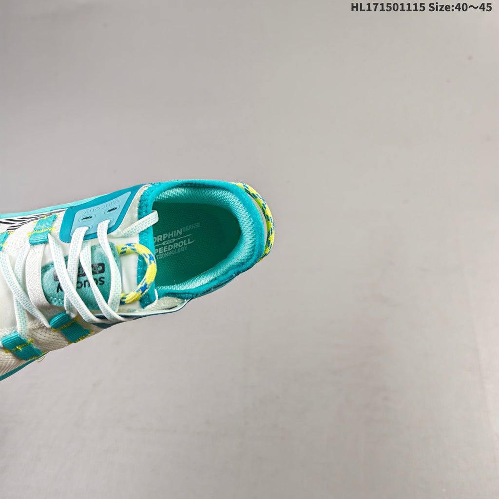 Saucony Endorphin Rift Trail Running Shoes, White and Teal