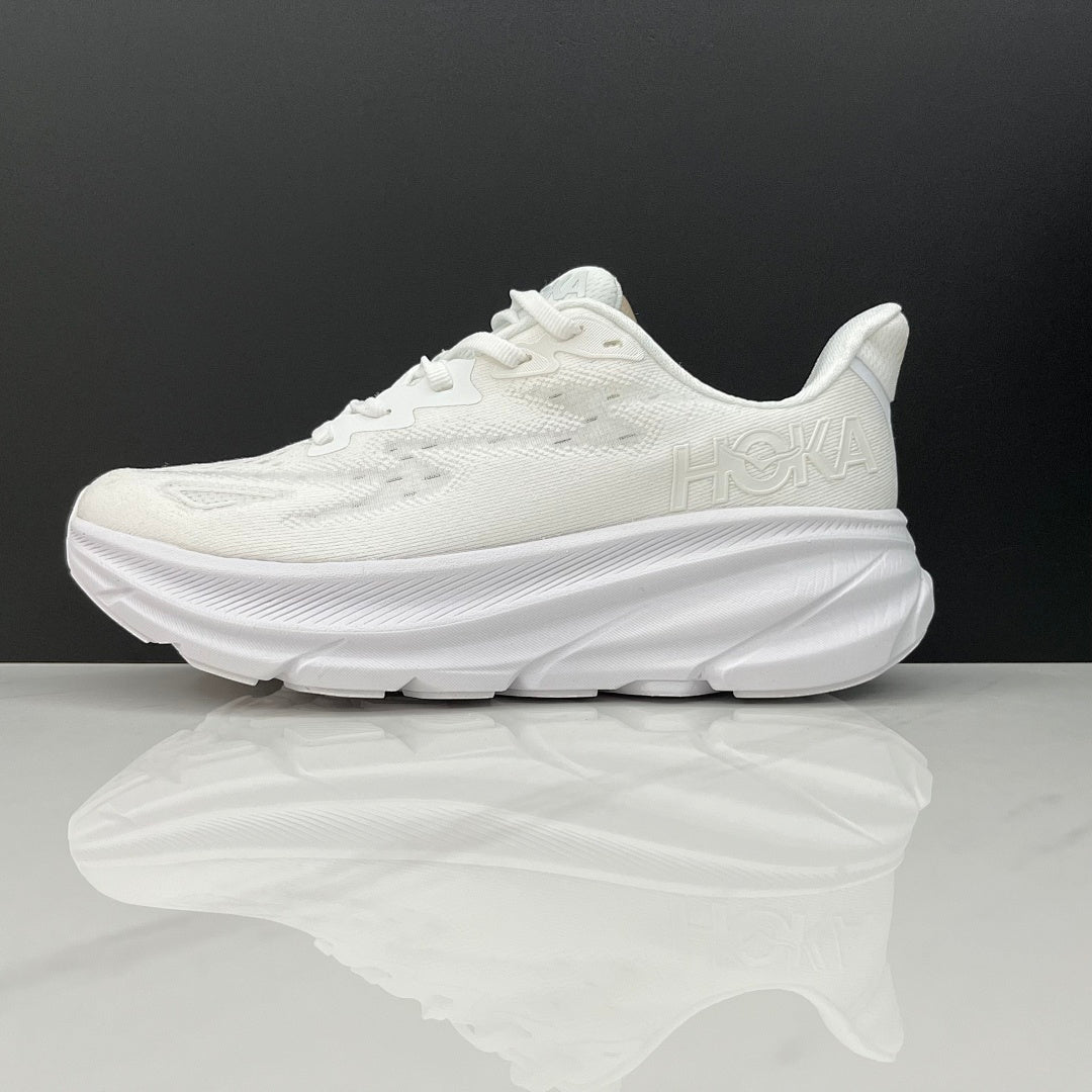 HOKA Clifton 9 White Running Sneakers