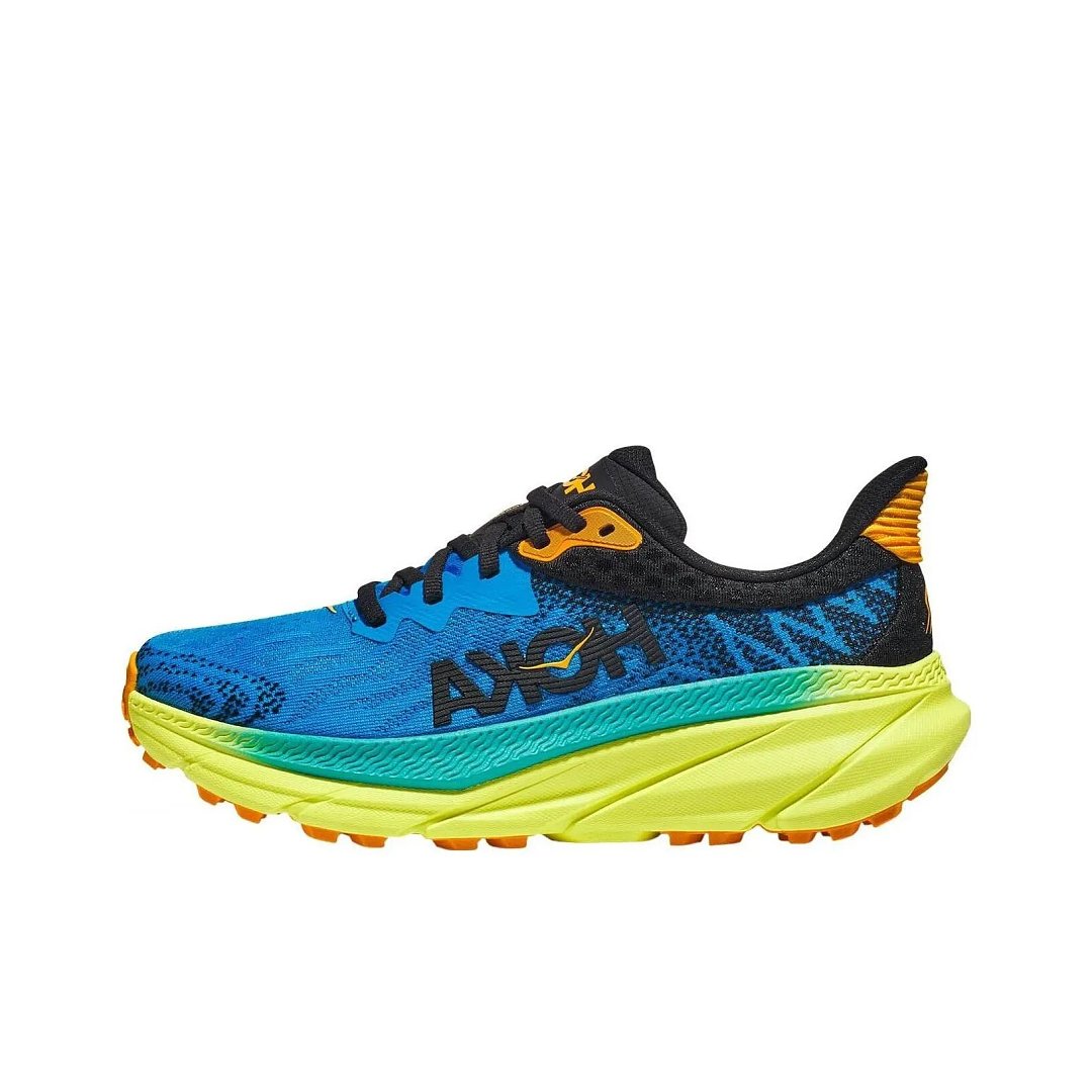 HOKA Challenger 7 Trail Running Shoes Blue Yellow