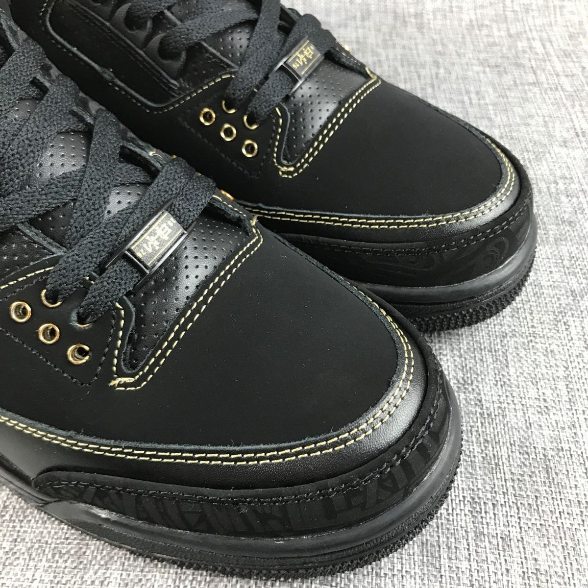 Air Jordan 3 BHM Black and Metallic Gold High-Top Sneakers