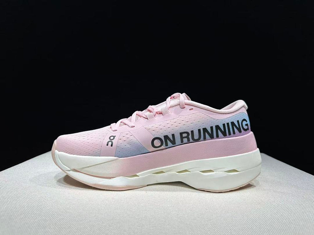 On Cloudboom Max Running Shoes in Pink and Blue