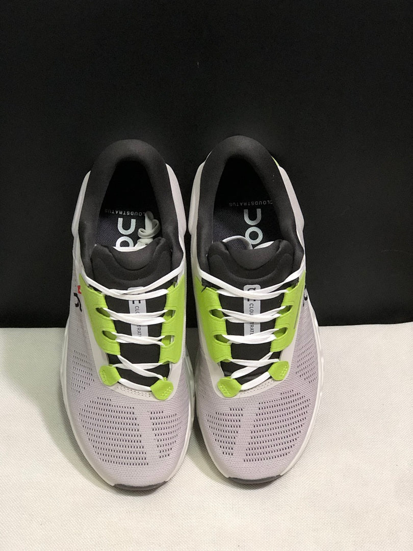 On Cloudstratus 3 Running Shoes, White Grey Green