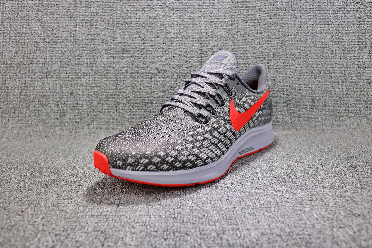 Nike Air Zoom Pegasus 35 Running Shoes, Grey/Crimson 942851-006