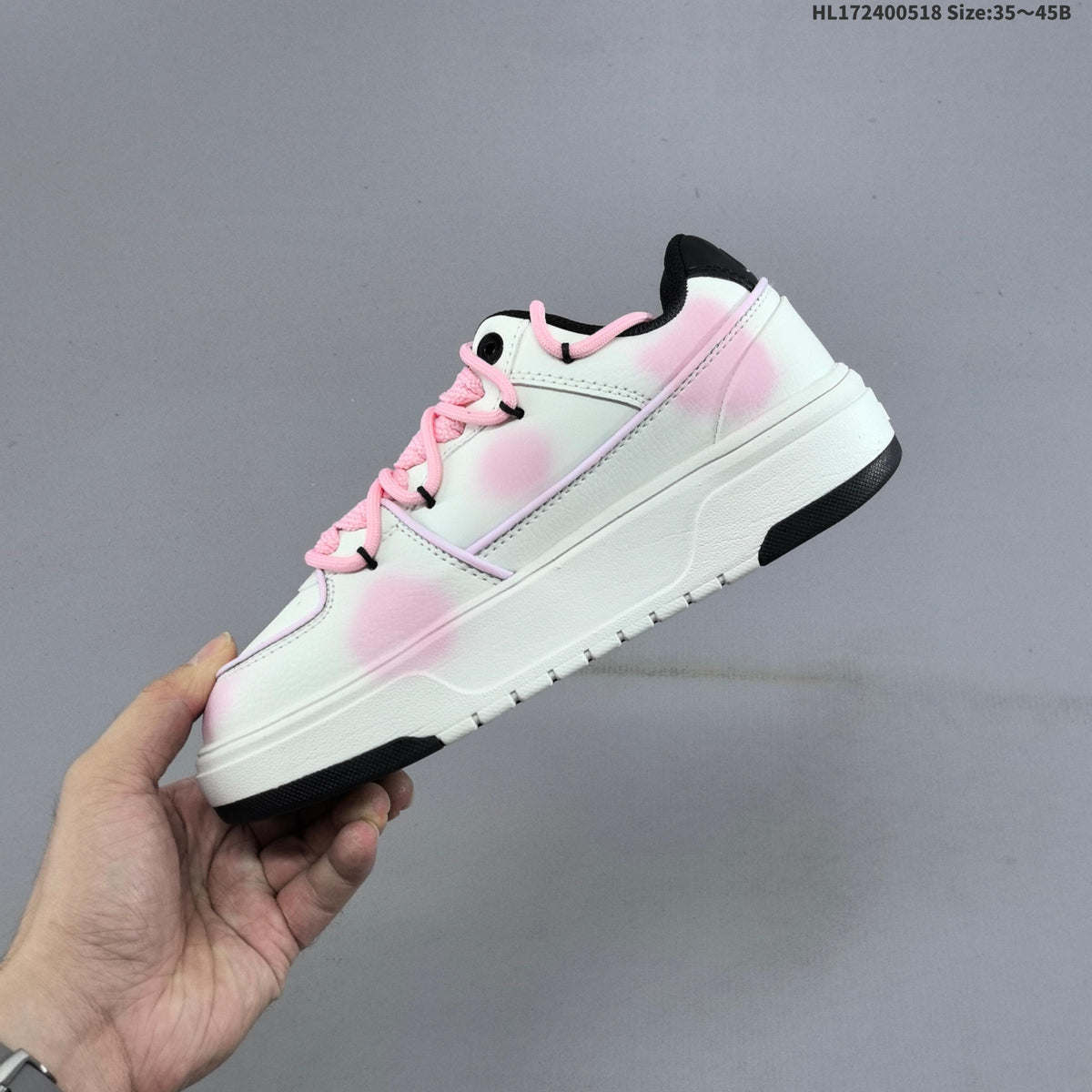 MLB Chunky Liner Low-Top Sneakers, White and Pink