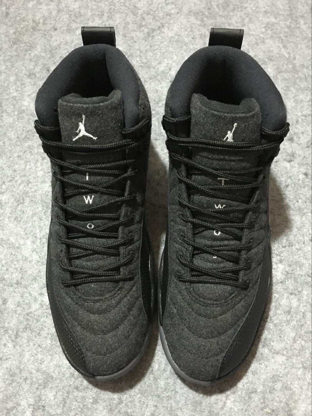 Air Jordan 12 High-Top Sneakers in Black and Grey