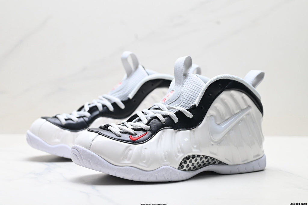 Nike Air More Uptempo White and Black Basketball Sneakers