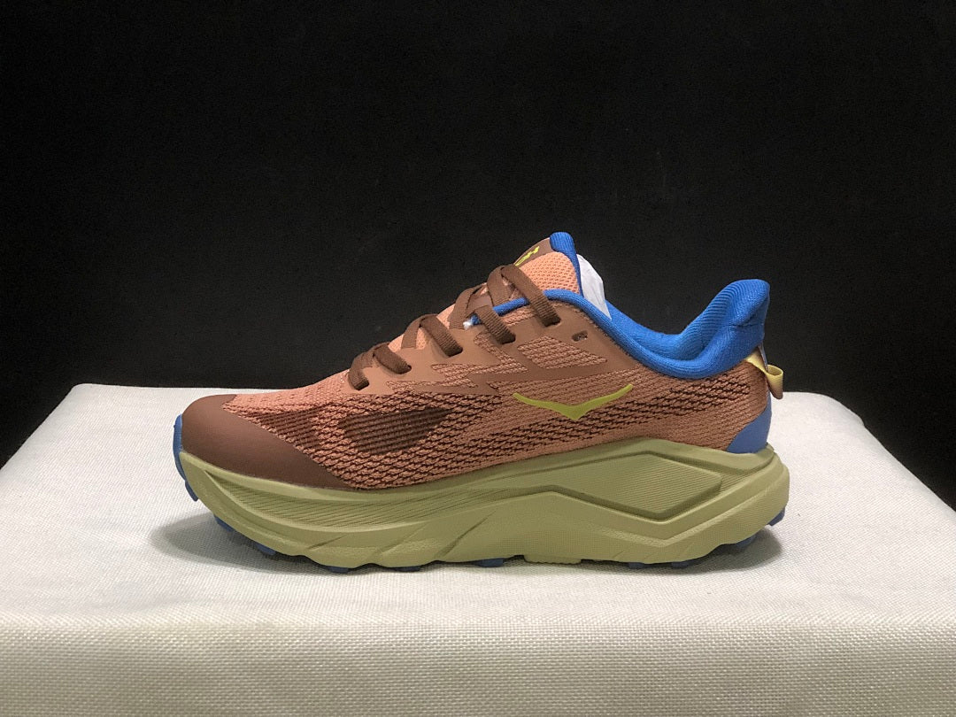 HOKA Challenger 8 Trail Running Shoes Brown Blue