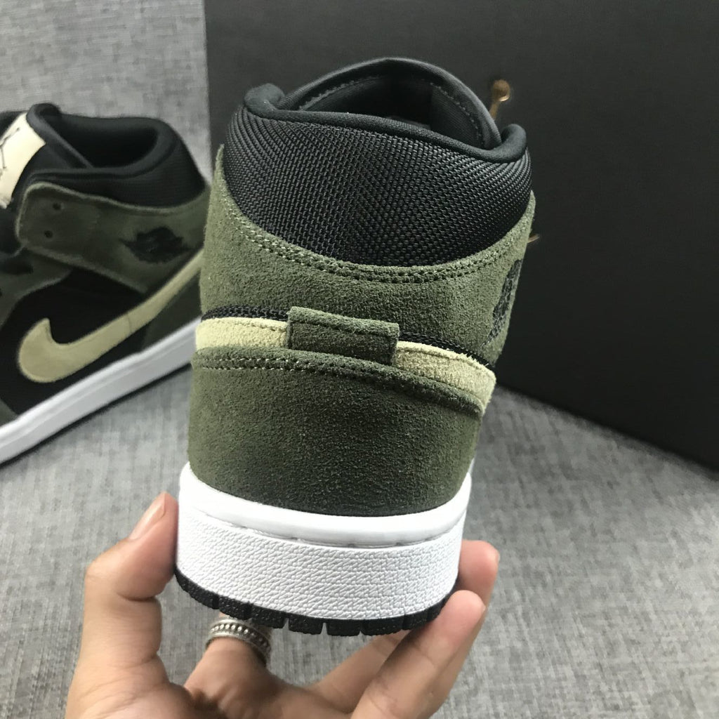 Air Jordan 1 Mid Sneakers Olive Green BQ6472-030