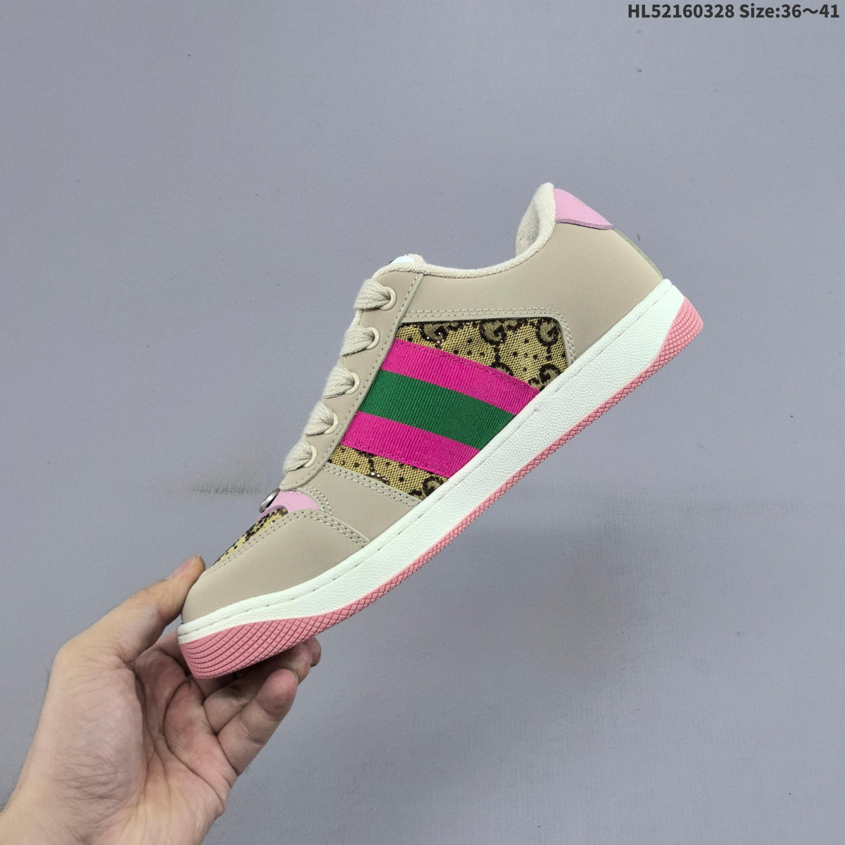 Gucci Distressed Screener Low-Top Sneakers