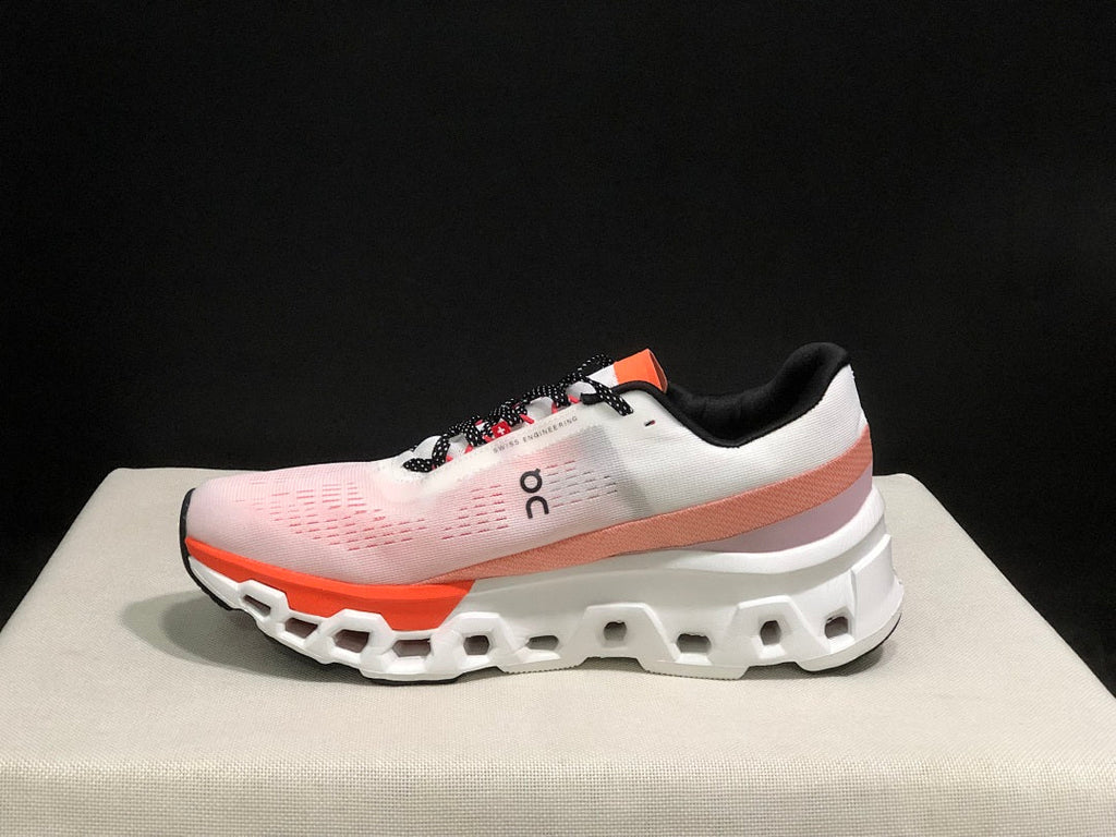On Cloudmonster 2 Running Shoes in White and Orange
