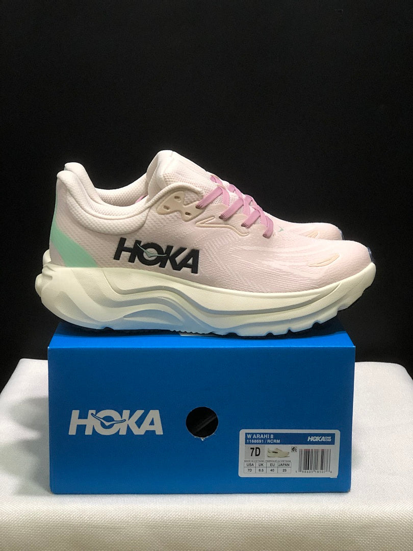 HOKA Arahi 8 Women's Running Shoes, Pink and Mint
