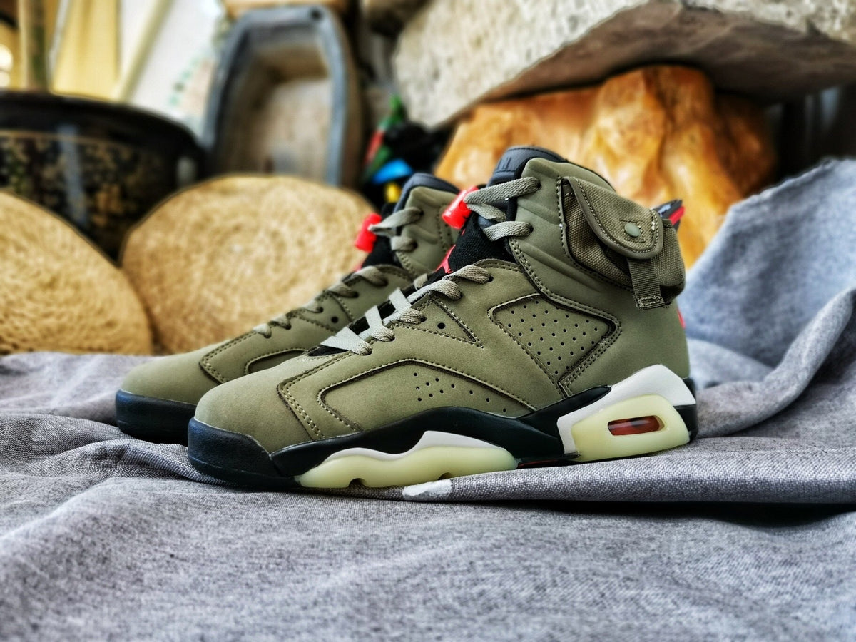 Jordan 6 TS 3M Olive High-Top Sneakers