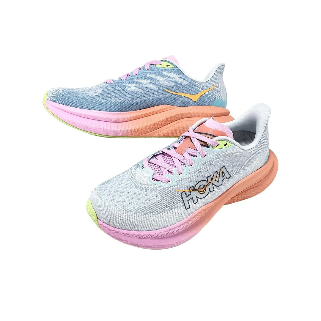 HOKA Running Shoes in Gray, Pink and Lime