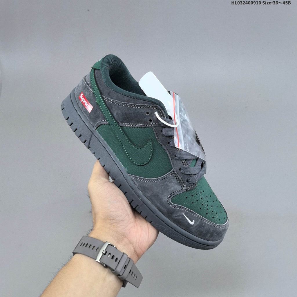 Nike Dunk SB Low Supreme Green Grey Sneakers