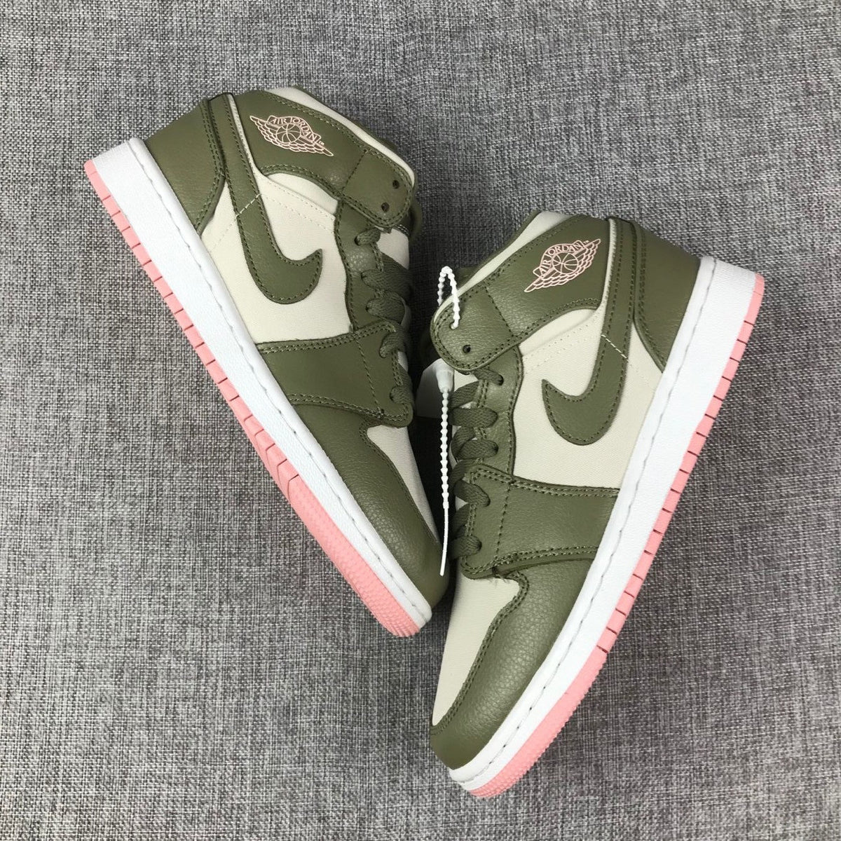 Air Jordan 1 Mid GG Sneakers in Olive Green and White