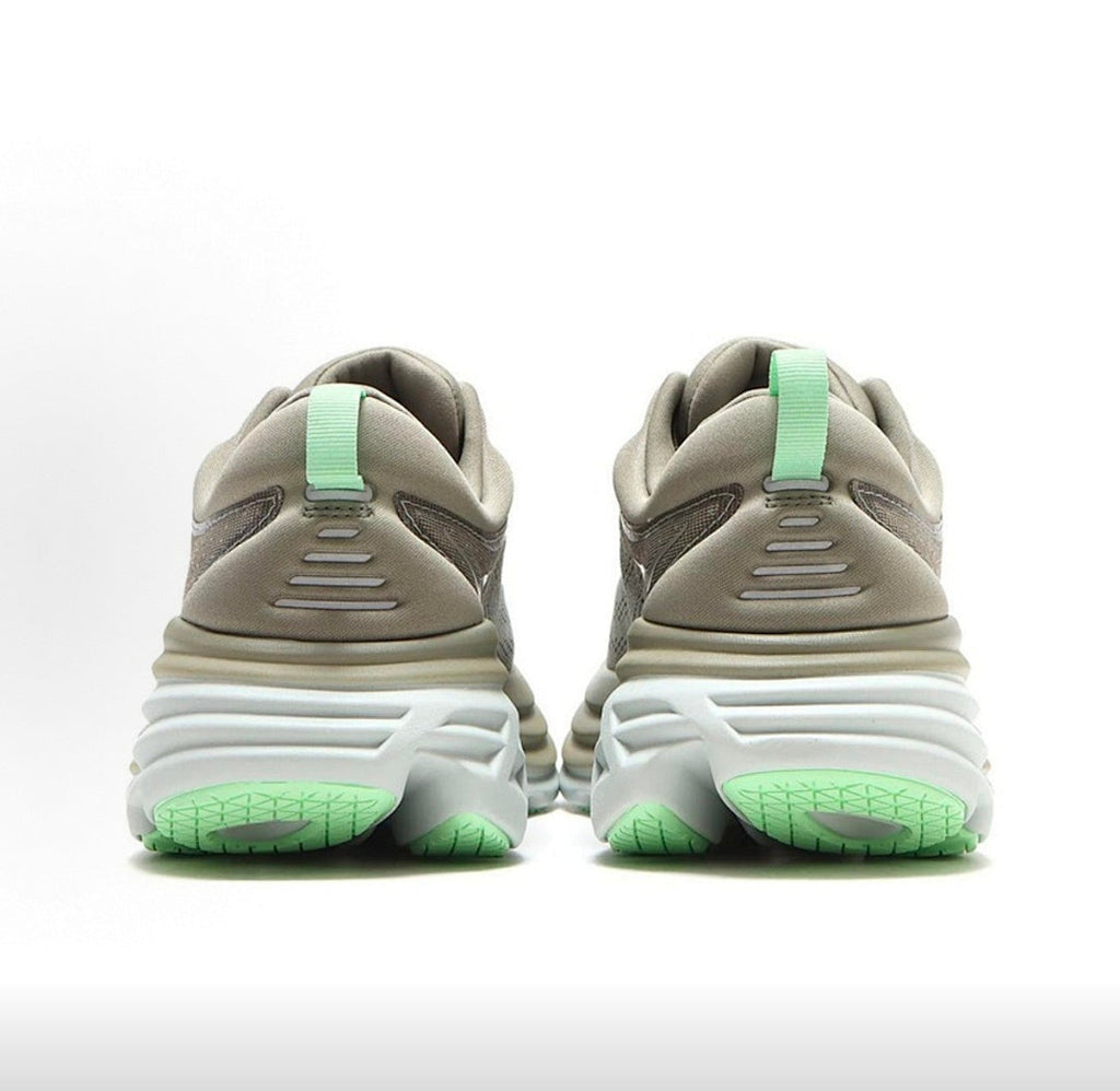 HOKA Bondi 8 Sneakers in Green and Silver