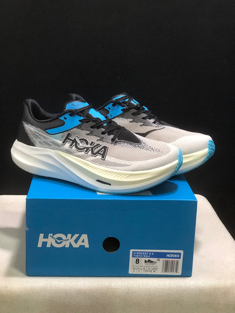 HOKA Rocket X 3 Running Shoes – White, Black and Blue