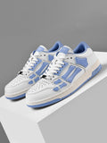 AIVIR White and Light Blue Low-Top Sneakers