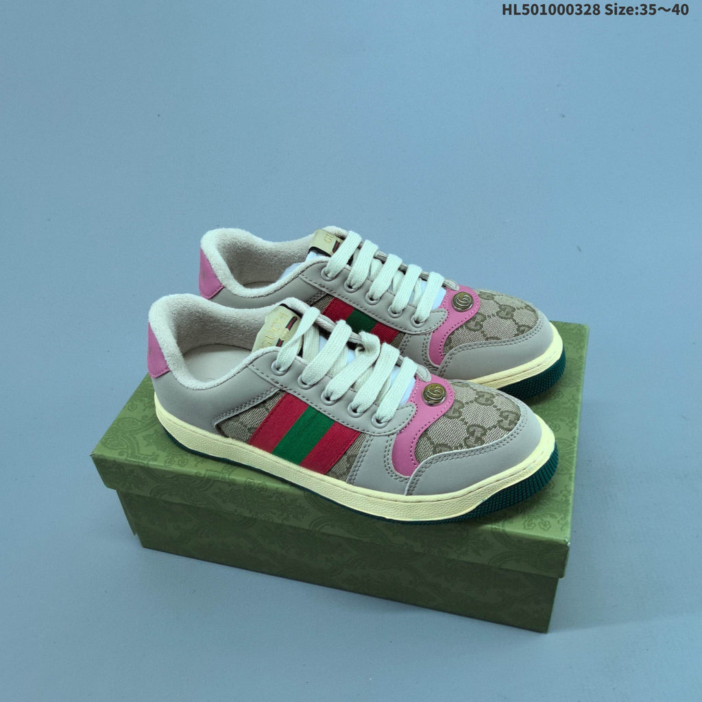 Gucci Distressed Screener Low-Top Sneakers