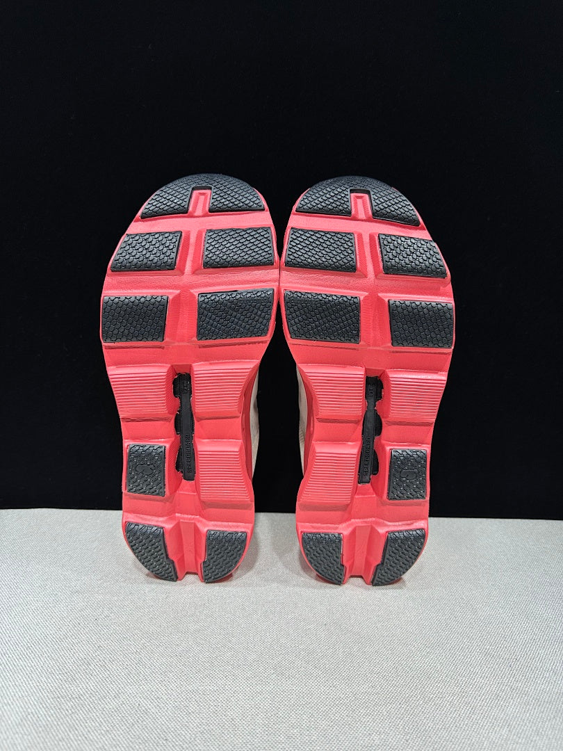 On Cloudmonster Sneakers in Light Gray and Coral