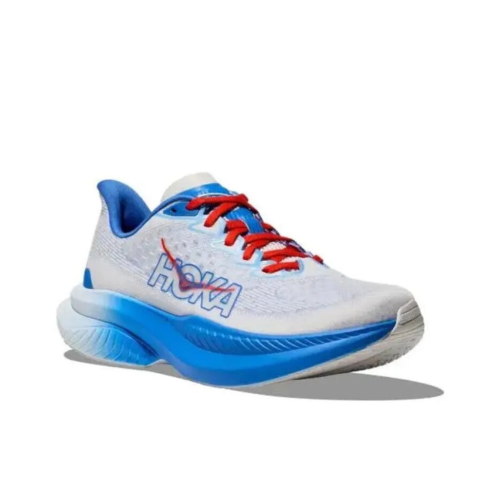 HOKA Mach 6 Road Running Shoes in White and Blue