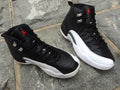 Air Jordan 12 Women's High-Top Sneakers, Black and White