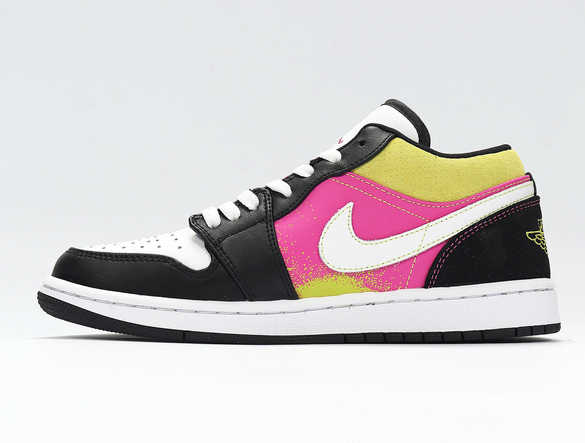 Nike Air Jordan 1 Low Yellow Pink Black Sneakers CW5564-001