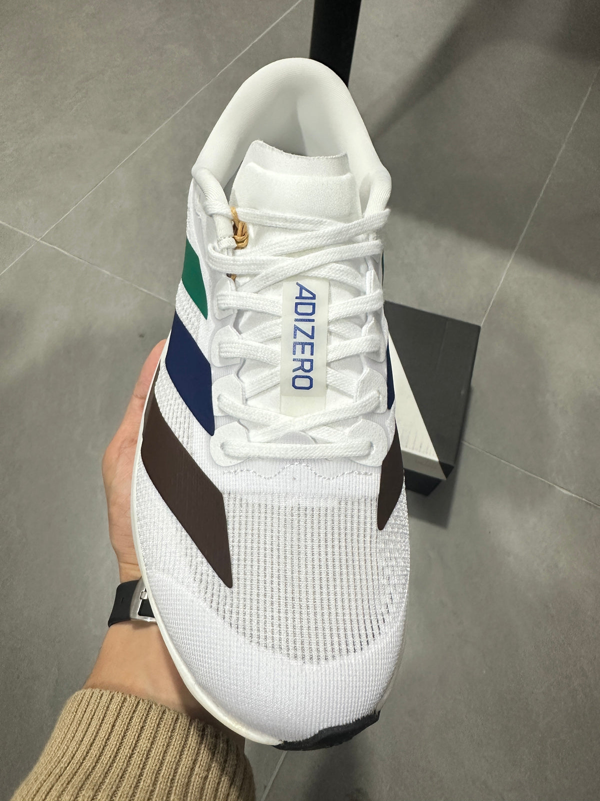 adidas Adizero Lightstrike Pro Running Shoes White Green Navy