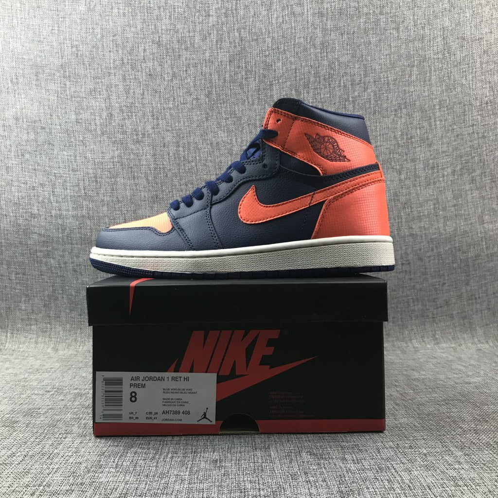 Air Jordan 1 Mid Blue Orange Sneakers AH7389-408