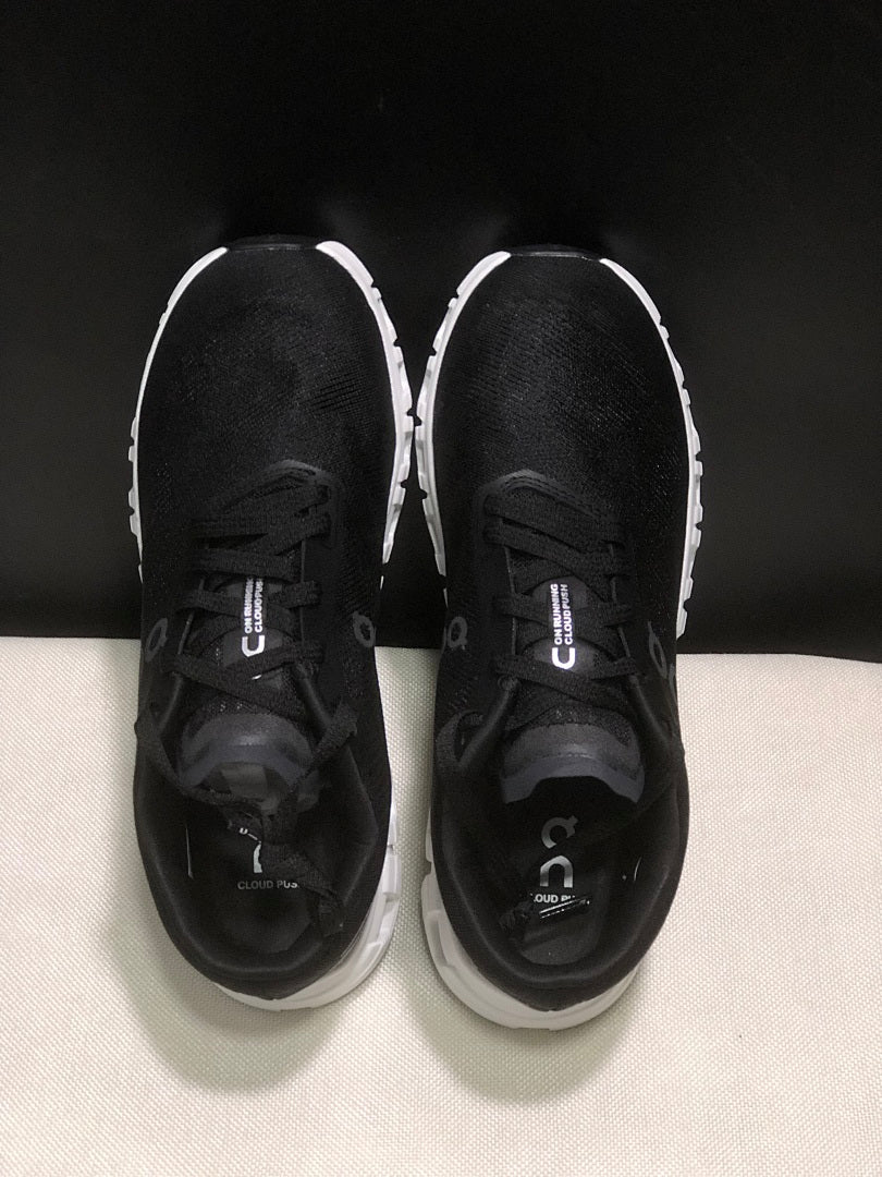 On Cloud 6 Push Sneakers, Black and White