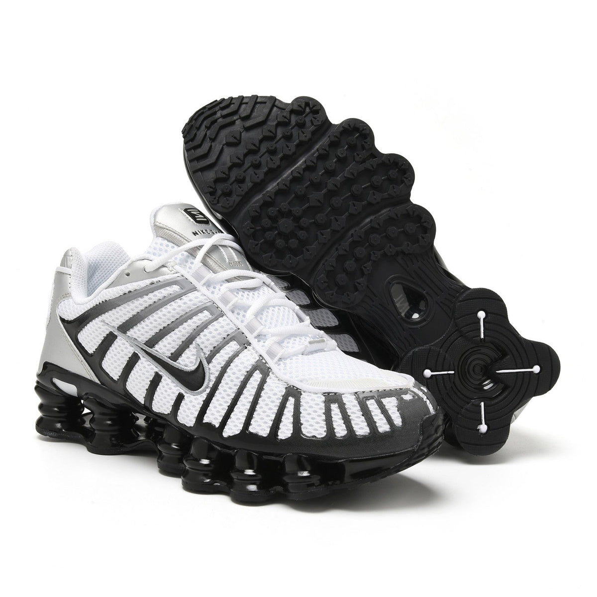 Nike Shox TL Sneakers in White and Red