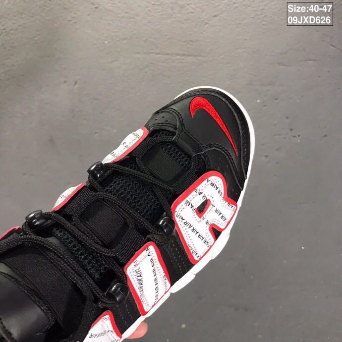 Nike Air More Uptempo Black Red White Sneakers