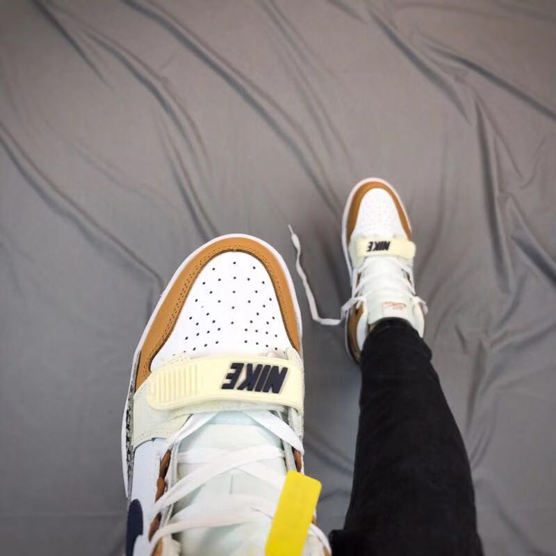 Jordan Legacy 312 High-Top Basketball Shoes, White Tan Navy