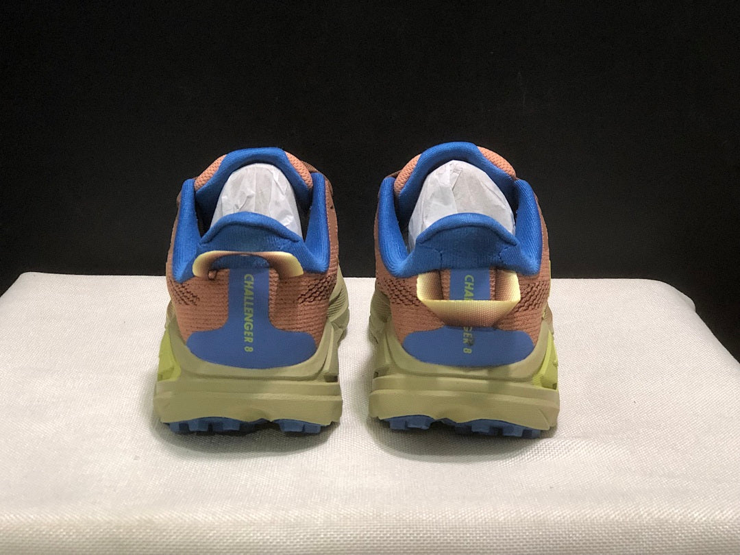 HOKA Challenger 8 Trail Running Shoes Brown Blue