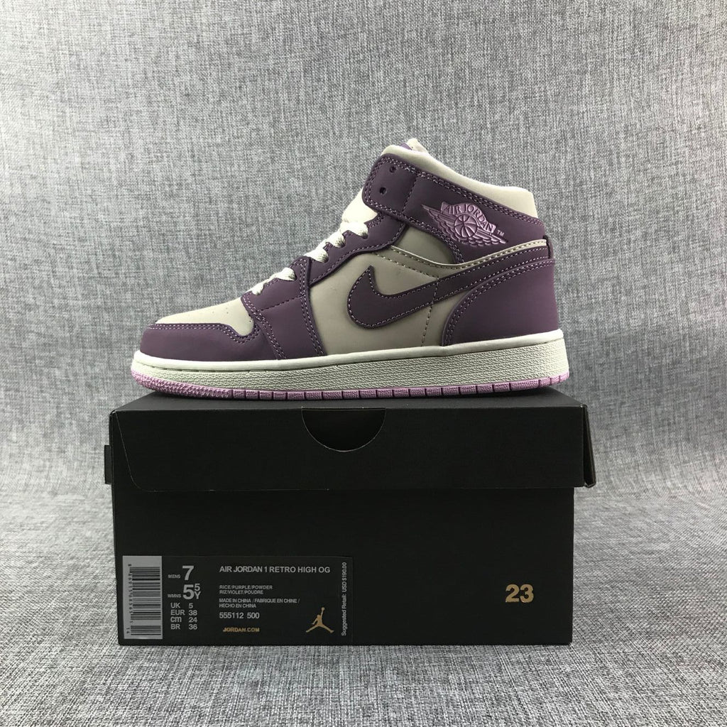 Air Jordan 1 Retro High OG White Purple Sneakers