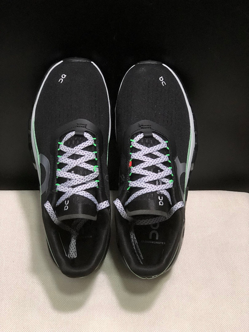 On Cloudmonster 2 Black Green Running Sneakers