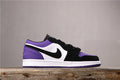 Air Jordan 1 Low White Black Orange Purple Sneakers 553558-125