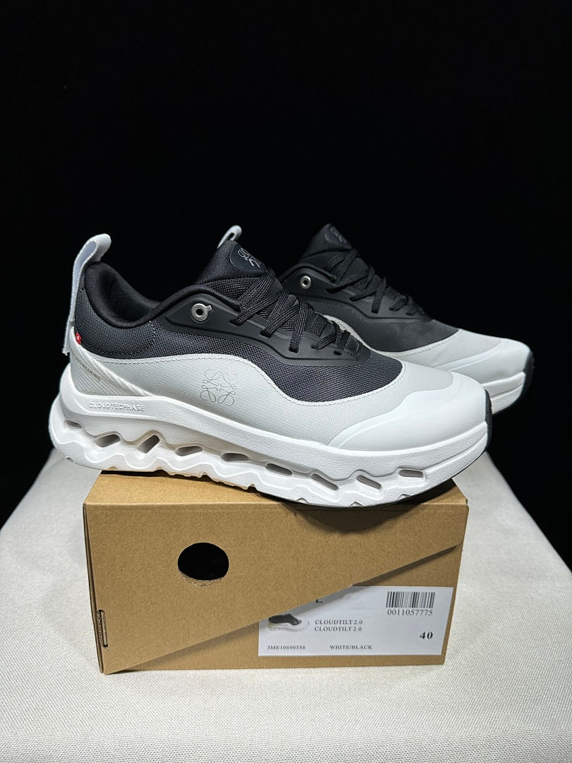 On Cloudtilt 2.0 White and Black Sneakers