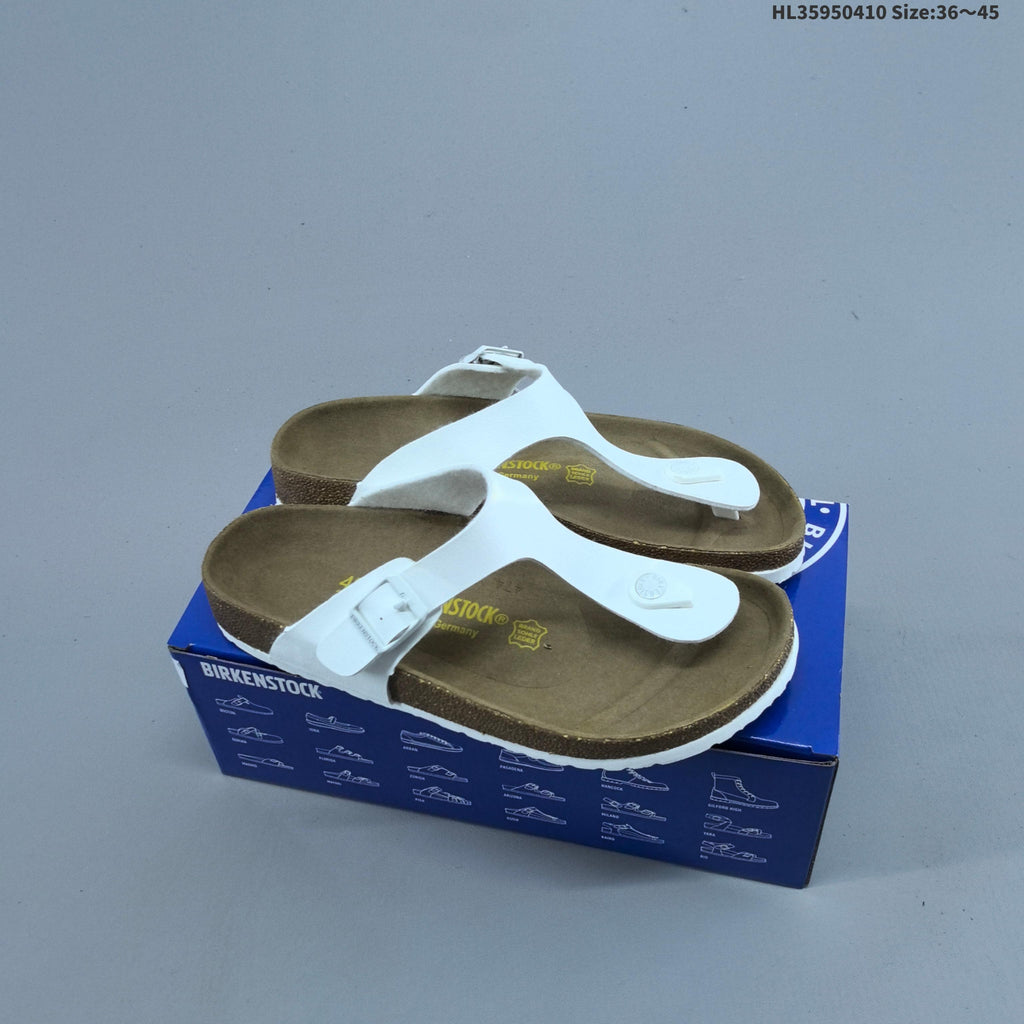 Birkenstock Arizona and Gizeh Sandals in White and Brown