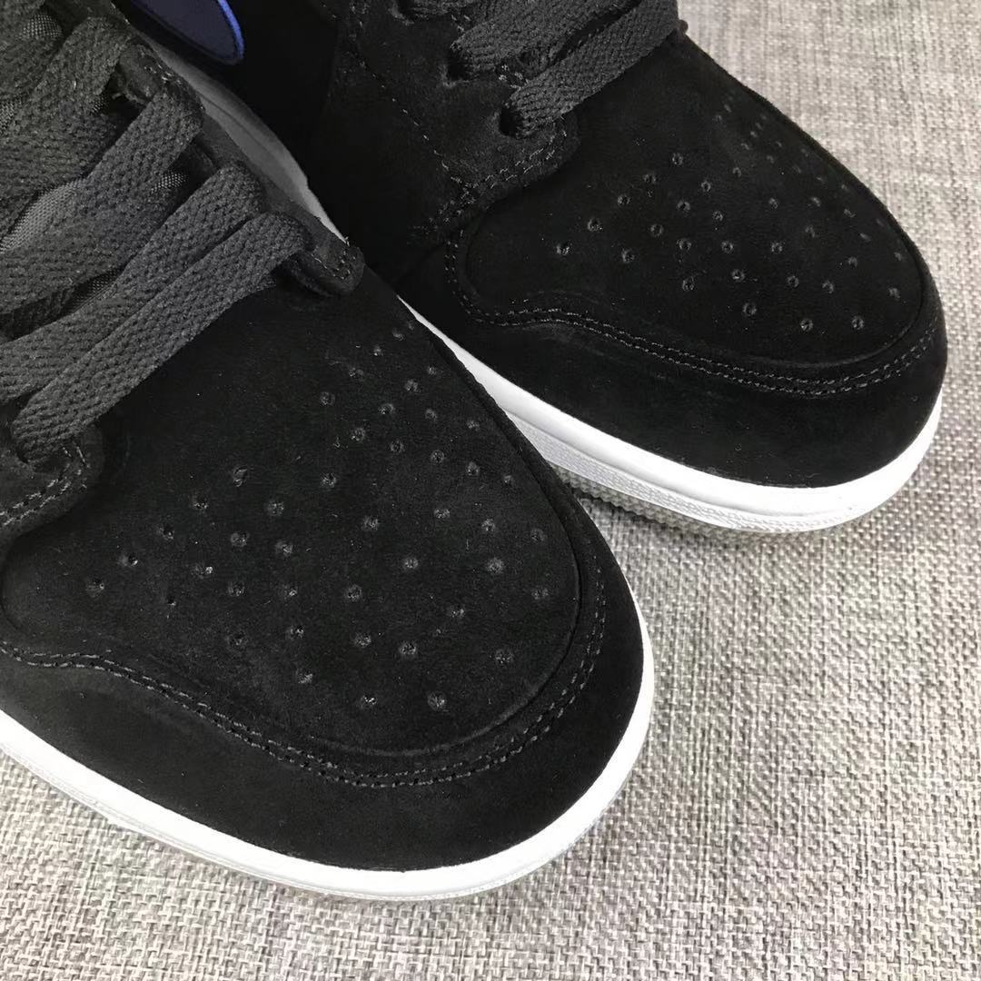 Jordan 1 Mid Black Red Blue Sneakers 554724-065