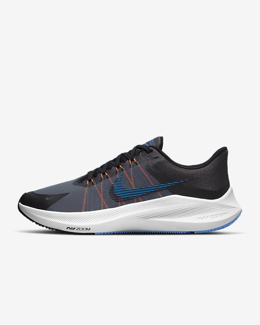 Nike Zoom Winflo 8 Running Shoes, Black Blue CW3419-007