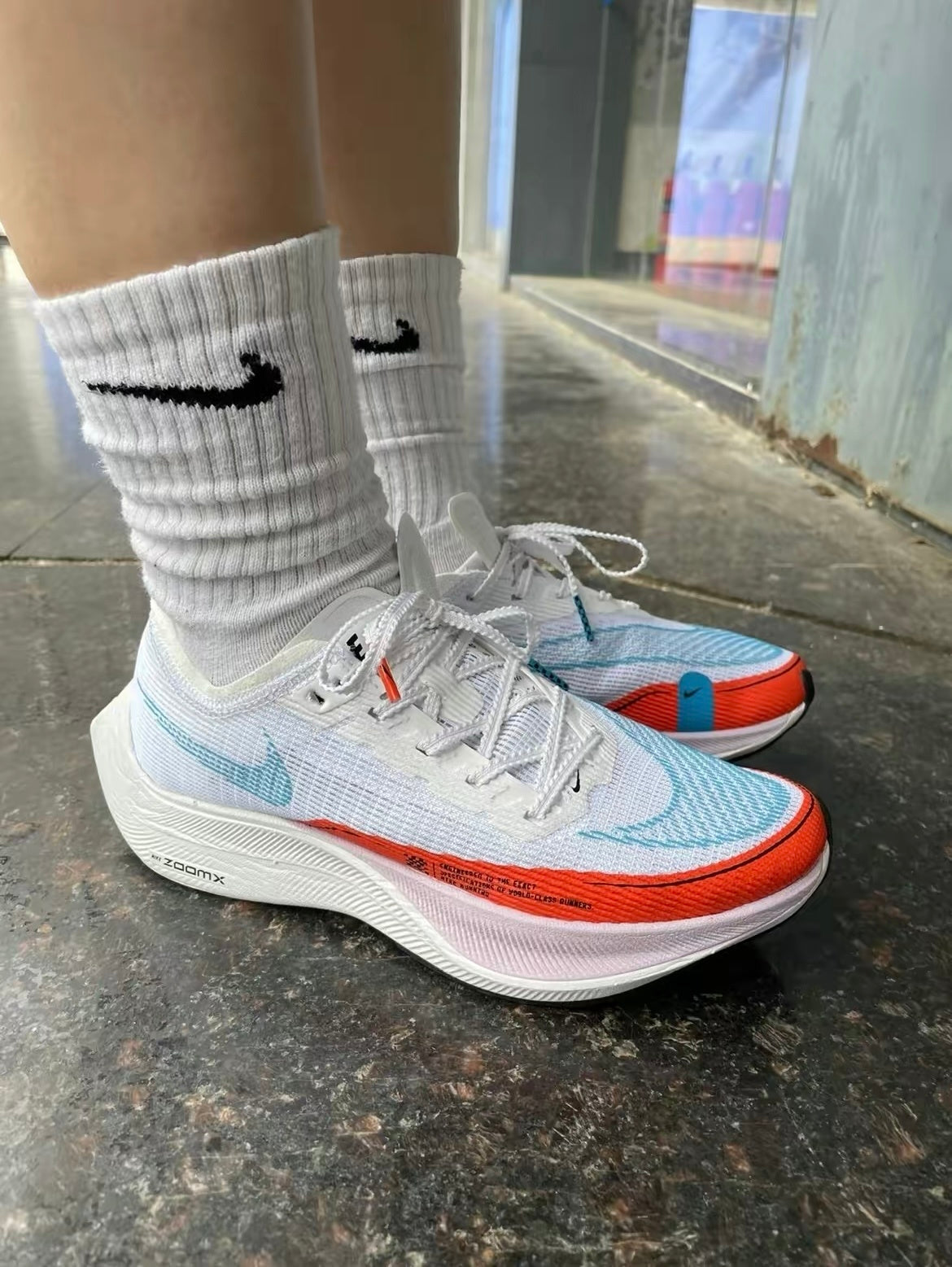 Nike ZoomX Vaporfly NEXT% 2 Running Shoes White Blue Red CU4123-102