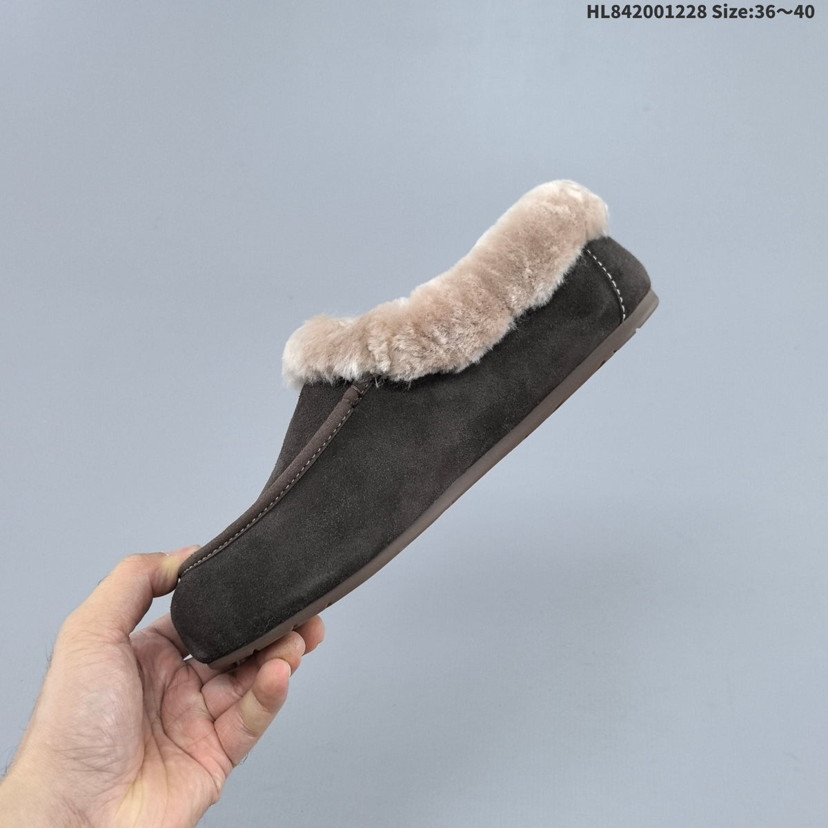 UGG Classic Mini Dipper Suede Slippers with Faux-Fur Trim