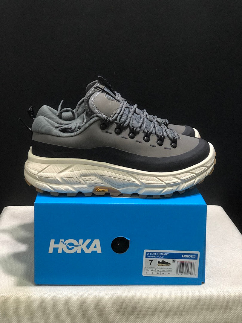 HOKA Tor Summit Trail Shoes in Gray and Black