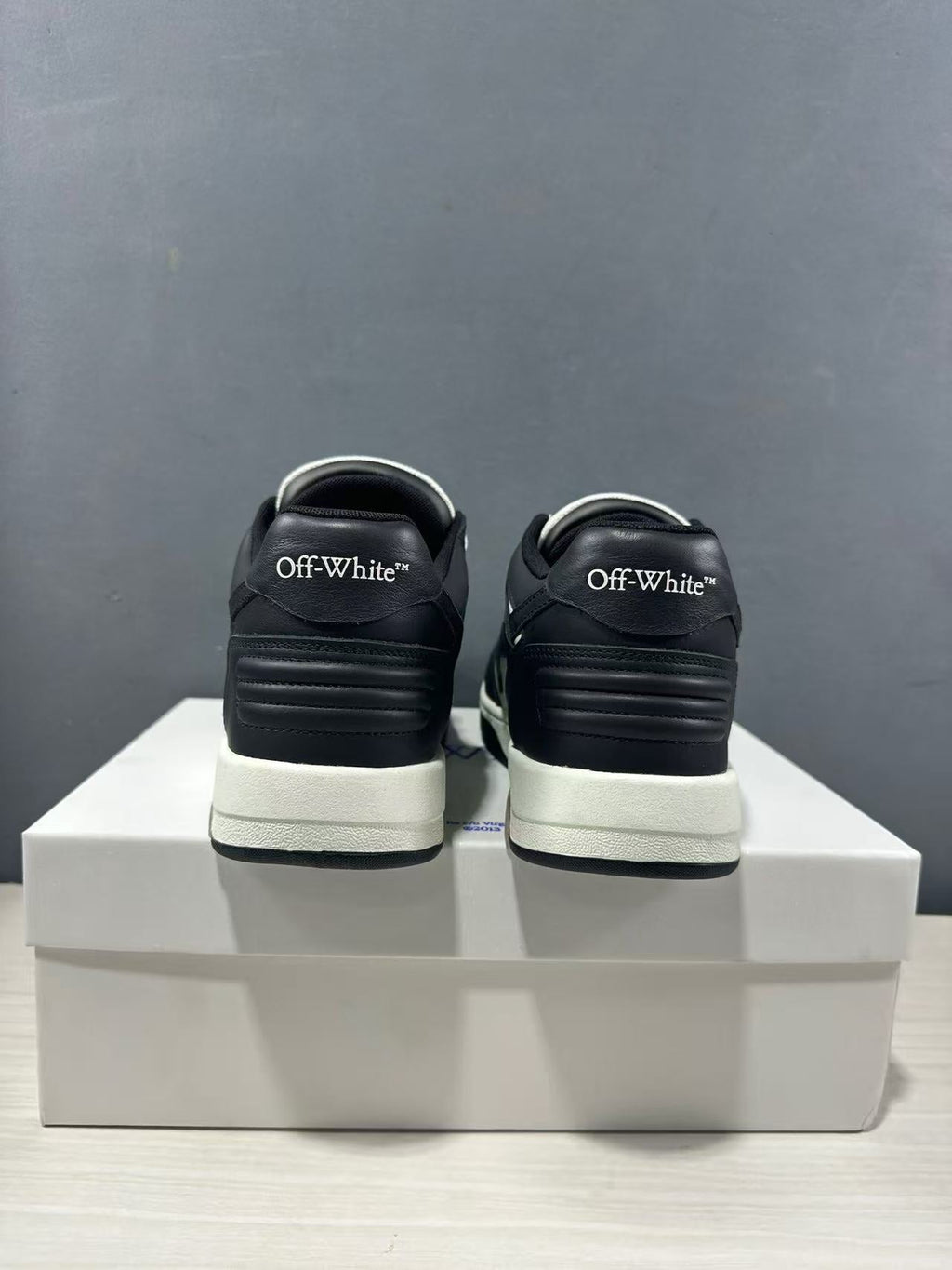Off-White Out Of Office Low-Top Sneakers Black White OMAI89C99LEA0070110